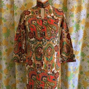 Tarantino Psychedelic Paisley Mod Mini Dress